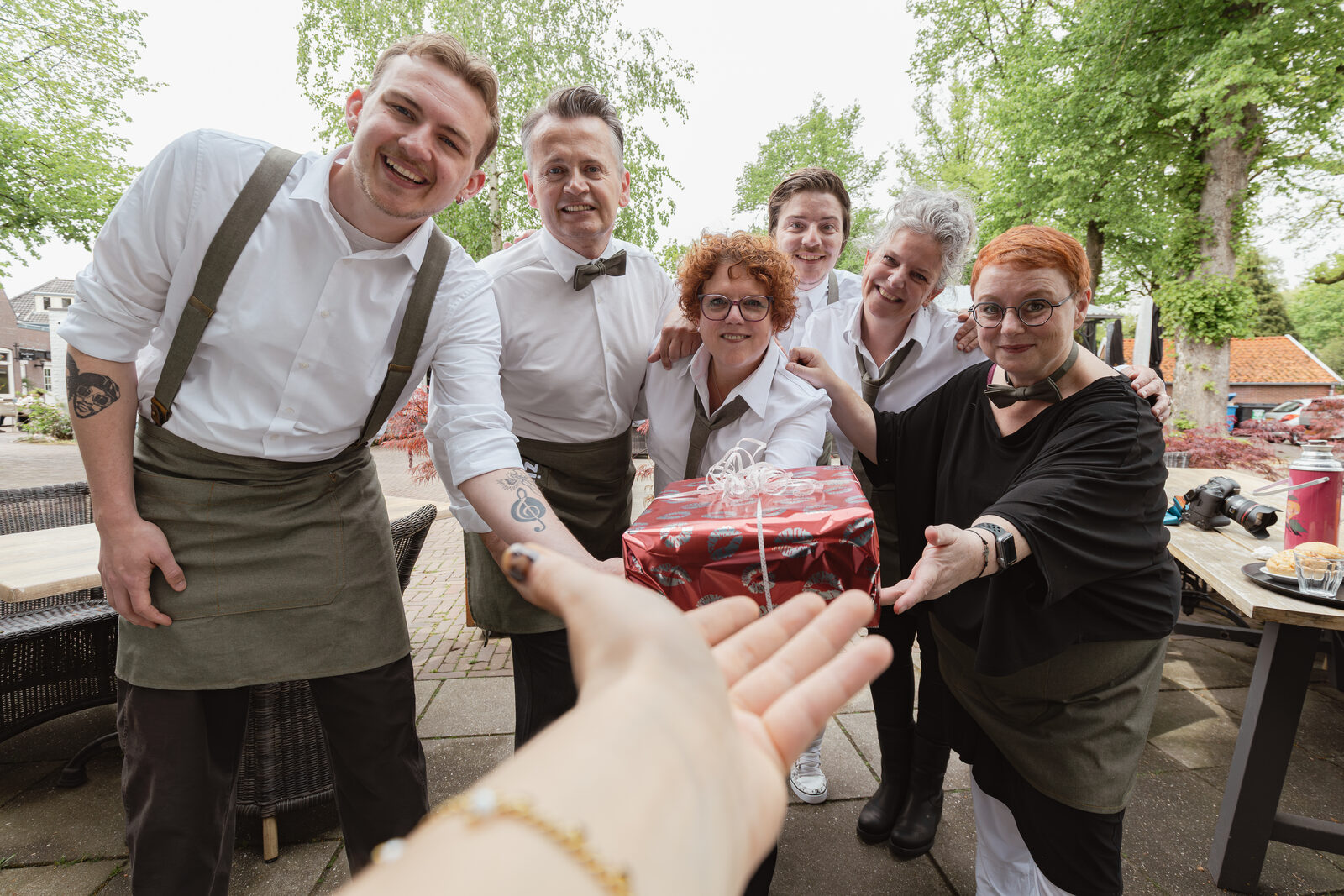 Zingende Obers buiten in actie